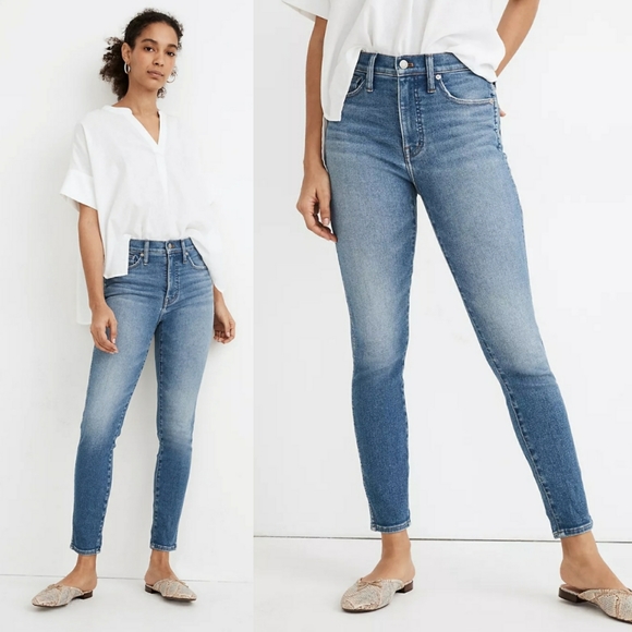 Madewell Denim - MADEWELL 10" High Rise Skinny Crop Distressed Hem Jeans 26